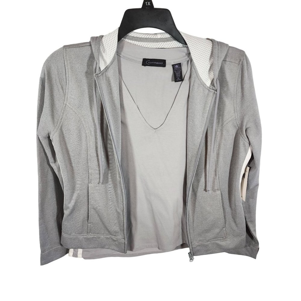 Context Gray 2-Piece Athletic Set Hoodie Zip Jacket‎ & Top NWT